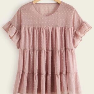 SHEIN Pink Peplum Top